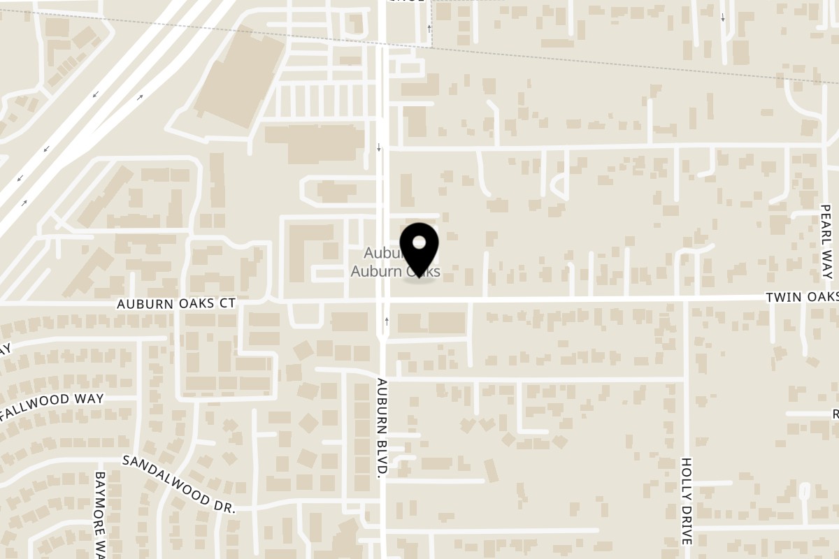 Map showing the location of Bacon MANia on 7509 Twin Oaks Ave in Citrus Heights